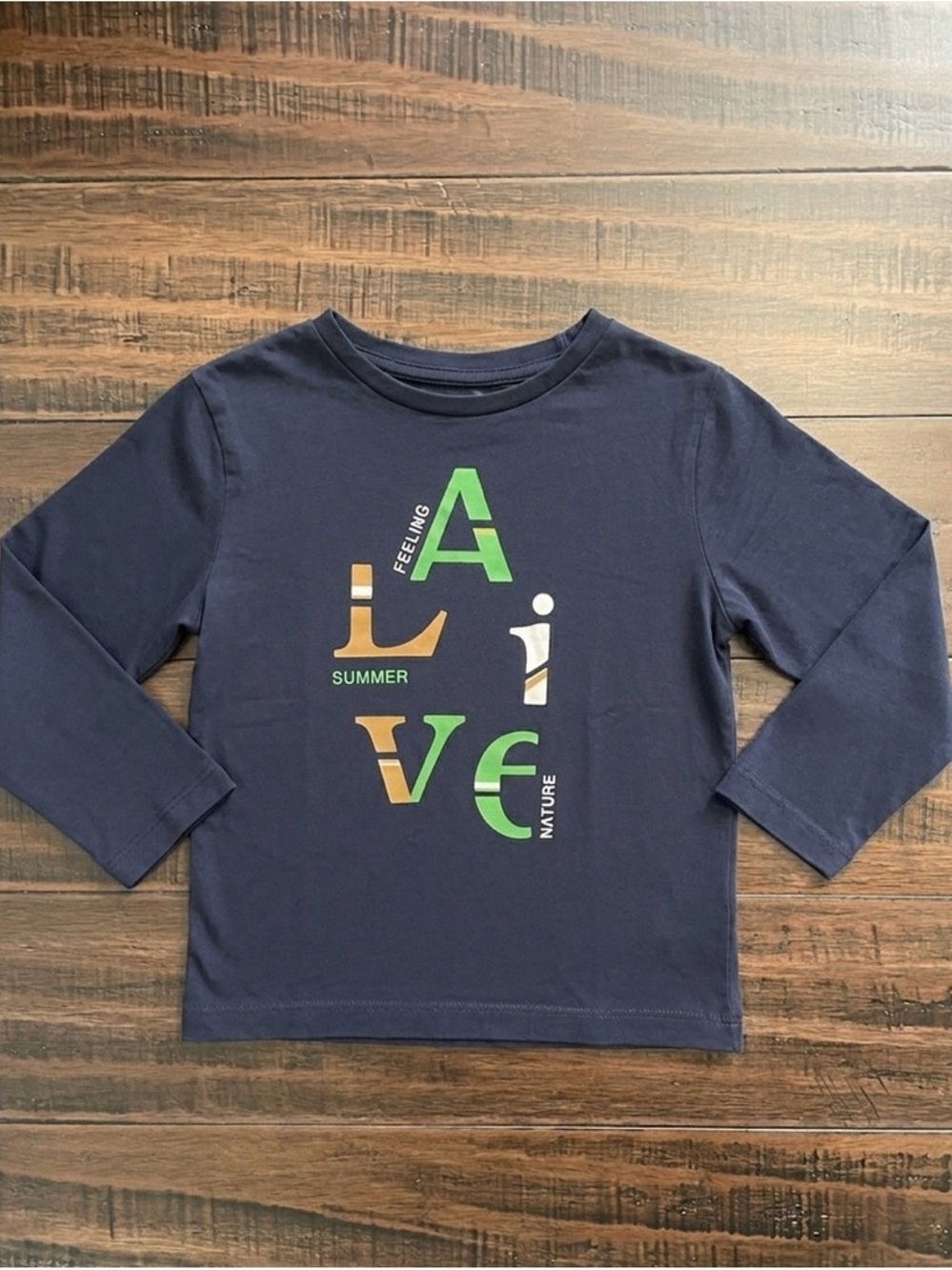 Mayoral Navy Blue Long Sleeve Graphic Cotton T-Shirt